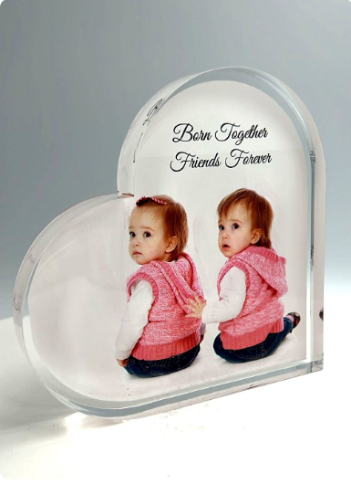 Acrylic Photo Heart - Valentine's Gift for Him/Her - Wedding Gift - Engagement Gift - Anniversary Gift - Crystal Photo - Free Customization