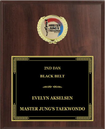 Personalized Engraved Trophy Plaque Award - Walnut / Cherry Trophy Plaque with Gold / Silver Black Metal Plate - Multiple Sizes