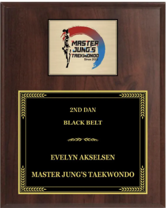Personalized Engraved Trophy Plaque Award - Walnut / Cherry Trophy Plaque with Gold / Silver Black Metal Plate - Multiple Sizes