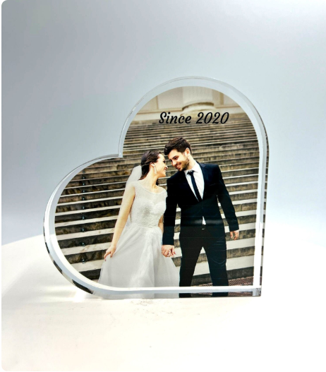 Acrylic Photo Heart - Valentine's Gift for Him/Her - Wedding Gift - Engagement Gift - Anniversary Gift - Crystal Photo - Free Customization