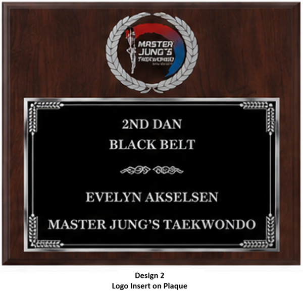 Personalized Engraved Trophy Plaque Award - Walnut / Cherry Trophy Plaque with Silver Black Metal Plate - Multiple Sizes