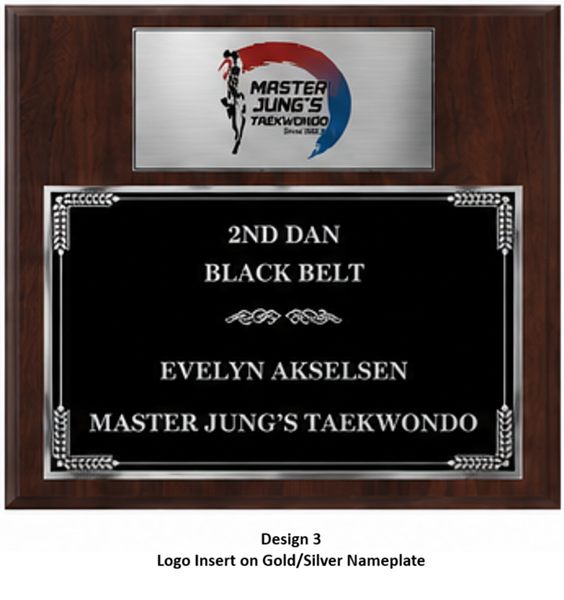 Personalized Engraved Trophy Plaque Award - Walnut / Cherry Trophy Plaque with Silver Black Metal Plate - Multiple Sizes