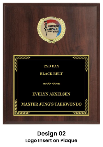 Personalized Engraved Trophy Plaque Award - Walnut / Cherry Trophy Plaque with Gold Black Metal Plate - Multiple Sizes