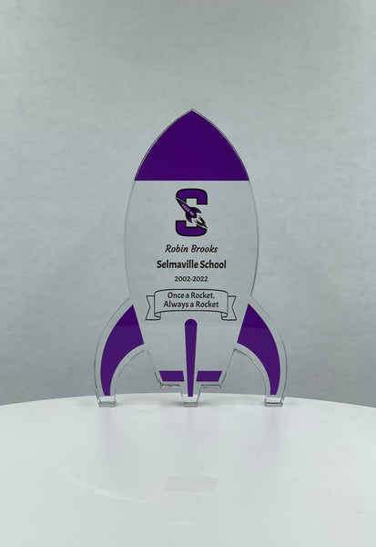 Rocket Trophy / Science Trophy / STEM Award / Tech Gift - Acrylic with Color Prints - Free Customization