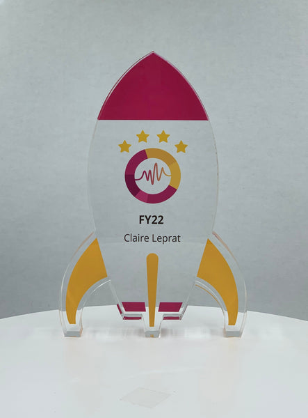 Rocket Trophy / Science Trophy / STEM Award / Tech Gift - Acrylic with Color Prints - Free Customization