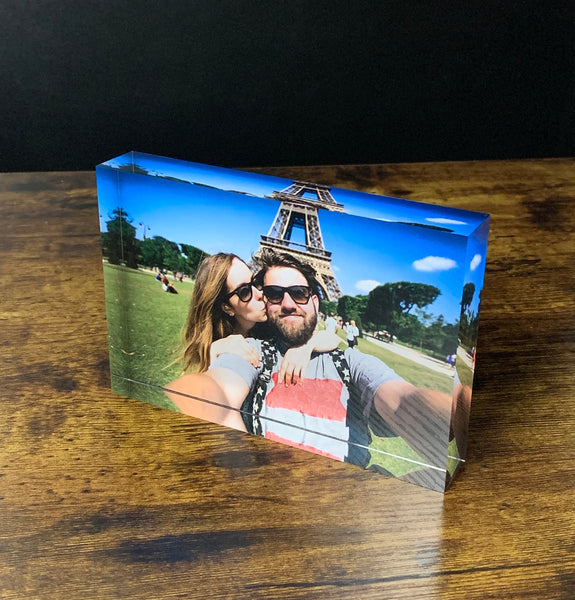 Acrylic Glass Photo Frame Block, Custom Acrylic Photo, Crystal Glass Photo, Wedding Gift, Valentines Gift, Rich Premium Color Prints