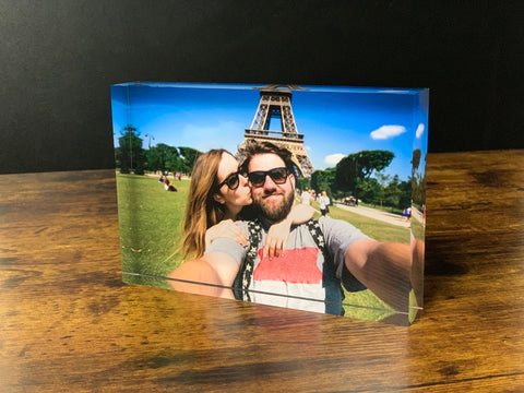 Acrylic Glass Photo Frame Block, Custom Acrylic Photo, Crystal Glass Photo, Wedding Gift, Valentines Gift, Rich Premium Color Prints