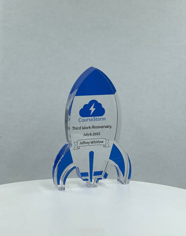 Rocket Trophy / Science Trophy / STEM Award / Tech Gift - Acrylic with Color Prints - Free Customization