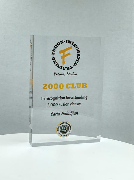 Acrylic Block Rectangle Trophy, Corporate Award, Employee Recognition, Crystal Glass Trophy, Acrylic with Color Prints, Free Personalization